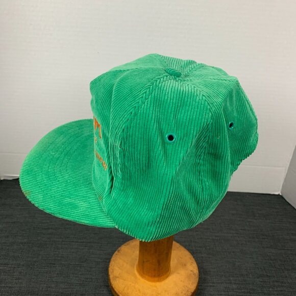 Vintage Newport Cigarettes Kelly Green Corduroy Snapback Hat 90s - Picture 10 of 16
